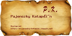 Pajenszky Katapán névjegykártya
